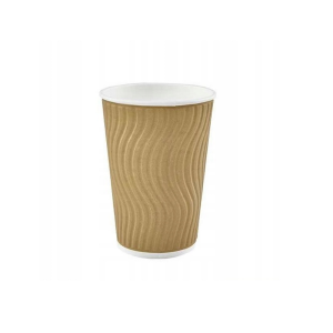 Natural- impresso double wall hot cup 400ml