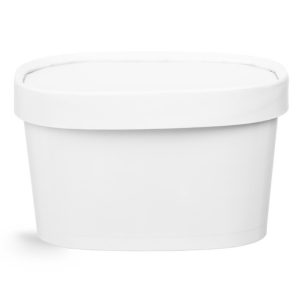 Non round ice cream container